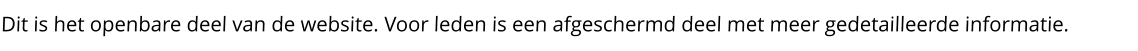 Dit is het openbare deel van de website. Voor leden is een afgeschermd deel met meer gedetailleerde informatie.