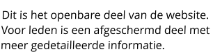 Dit is het openbare deel van de website.  Voor leden is een afgeschermd deel met  meer gedetailleerde informatie.